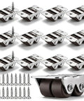 Smooth Rolling Mini Caster Wheels Half Inch Diameter Low Profile Furniture Casters with No Sweat Setup hardware for zero friction operation.