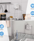 Heavy Duty 8 Outlet Surge Protector Power Strip With Hella Reliable Build And Fast Charge Usb C Expands Single Wall Outlet Into Eleven Charging Stations in kitchen and bathroom.