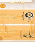 8 Piece Brass Cutting Board Feet Non Slip With Silicone Pads And Screws Kit 1.18 X 0.39 Inch Legs Product Size Diagram