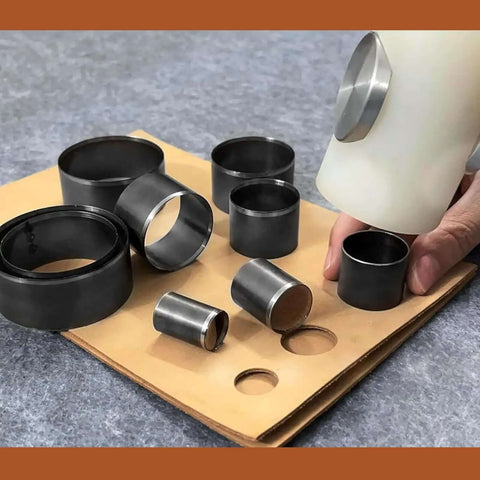 21 Piece Leather Circle Cutter Set Pro Grade Circle Punch Kit 1mm To 55mm With High Carbon Steel Round Cutting Dies for DIY Crafts