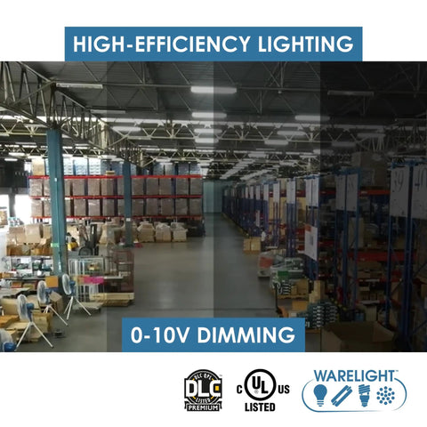 Industrial LED High Bay Light 155 Watt 21080 Lumens With 4000K Or 5000K Selectable Color Temperature in a warehouse setting
