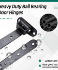 Riyhch 13-inch carbon steel gate hinge pair with built-in ball bearing, black frosted finish