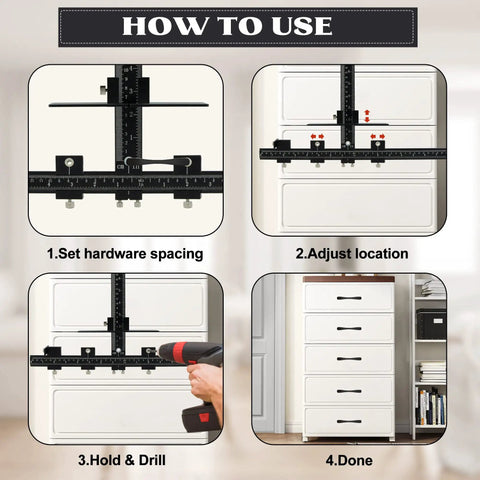 How to use Cabinet Hardware Jig Aluminum Template Tool for fast and accurate handle and pull installations, step-by-step guide.