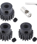 Beefy Metal Pinion Gear Set 0.8 Metric Pitch 32 for 1/10 Traxxas Slash 4x4 RC Cars, includes 15T, 17T, 19T gears, adapter, Allen key