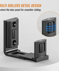 Bottom Sliding Barn Door Floor Guide With Adjustable U Shape Flush Flat Base, Wall Mount Barn Door Guide In Matte Black