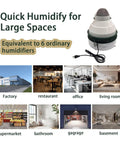 Portable Heavy Duty 200 Pint Humidifier With Industrial Grade Mist System for Hydroponics and Large Rooms shown in various rooms.