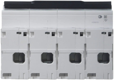 Badass 4 Pole Circuit Breaker 100Amp C Curve 10000A Breaking Capacity 415V White Heavy Duty Electrical Panel Safety Switch front view