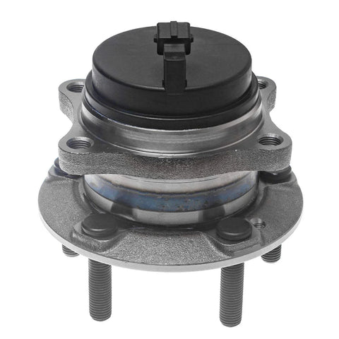 Close-up of Rear Wheel Bearing And Hub Assembly For 2007-2018 Hyundai Santa Fe, 2013-2019 Santa Fe XL, with 5 stud hub and ABS feature