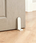 4 Pack Sliding Closet Door Floor Guides Universal White ABS Track Guides With Screws Fits One Three Eighths Inch Thick Doors installed