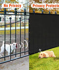 Privacy Fence Screen 4 By 50 Feet Heavy Duty Knitted Net With Reinforced Bindings Brass Grommets And Cable Ties Black Outdoor Garden Windscreen Shade Net Barrier For Backyard Fences installed on a metal fence