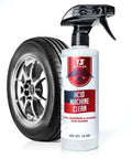 Heavy Duty Wheel Cleaner And Water Spot Remover For Cars 16 Oz Pro Grade Powerful Mineral Deposit Dissolver For Streak Free Windows And Glass Safe On Wheels And Surfaces Ideal For Professional Detailing bottle with spray trigger next to car wheel