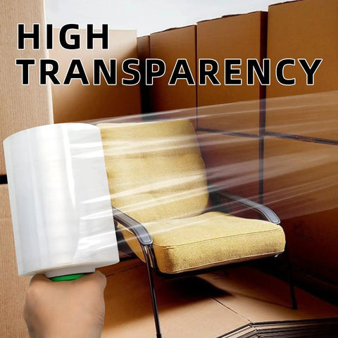 Heavy Duty Clear Stretch Wrap With Ergonomic Swivel Handles 5 Inch By 1000 Foot Rolls 80 Gauge Thick Cling Packaging Film For Moving And Pallet Wrapping Four Pack Gives Your Haul Pro Level Grip And Zero Sweat