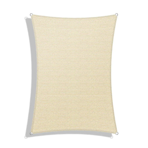 10 By 14 Feet Sun Shade Sail Rectangle Outdoor Canopy Cover UV Block For Backyard Porch Pergola Deck Garden Patio Beige