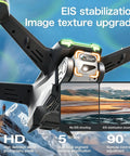 Close-up of Camera Drone With GPS For Beginners And Vloggers, 40 Minute Flight, EIS Anti Shake feature, flying over mountains.