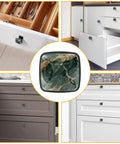 Hella Chic Marble Ombre Cabinet Pulls Set Of Four Sage Green And White Abs Resin Drawer Handles With Stainless Steel Screws For Kitchen Bathroom Furniture Renovation Projects on various cabinets.
