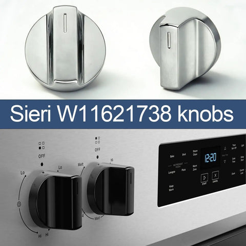 Replacement Knobs for Electric Range Dial Control Set Fits WFES5030RS0 WFES5030RZ0 WFES3530RS0 and Other Compatible Models Easy