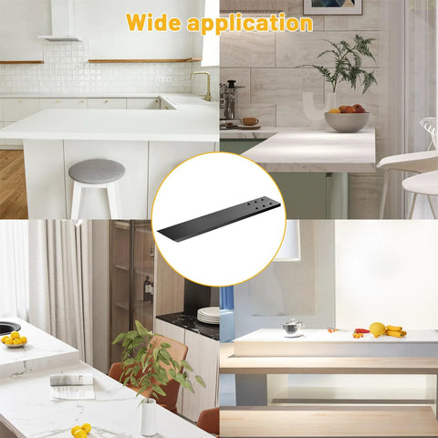 Hidden Granite Countertop Support Brackets 4 Pack in kitchen settings showcasing versatility and seamless installation in flat black finish.
