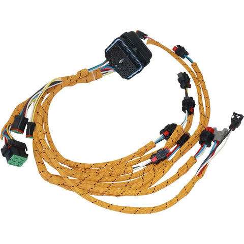 Hot Deal On EXKATCC 323-9140 Wiring Harness Assembly For Caterpillar CAT Tracked Logging Machines, showing detailed connectors and wiring layout.