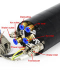 Top Shelf Automatic Tool Changer Water Cooled Spindle Motor With Iso20 Taper 1.8kw Motor connections for water and air supply.