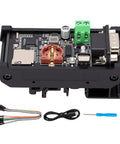 Badass Rs232 Serial Port Data Logger captures up to two Mbps straight to memory card, showing internal components and connectors.