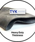 Close-up of Multifit 24x12-12 ATV Inner Tube with TR13 Valve, showing heavy-duty rubber thickness and durability