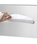 Toilet Seat Cover Dispenser Wall Mounted Brushed SUS 304 Stainless Steel With Two Easy Install Options Screw Mount Or Strong Adhesive Hooks