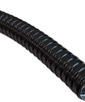 Three Eighths Inch PVC Coated Liquid Tight Galvanized Steel Flexible Metal Conduit Black 100 Feet close-up view