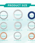 140 Piece Oil Drain Plug Gasket And Crush Washer Kit With 9 Sizes M11 M12 M14 M16 M18 M20 displayed with dimensions