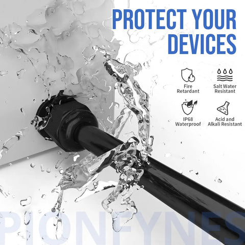 Waterproof Nylon Cable Glands 3/8 NPT Adjustable 4 To 8mm 0.16 To 0.31 Inch With Gaskets IP68 outdoor use with water protection