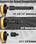 All In One Torque Wrench Set With 1/4, 3/8, And 1/2 Inch Drives adapters for broad compatibility