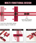4 In 1 Router Milling Groove Bracket Aluminum Alloy Circle Cutting Jig For Cabinet Hardware And Woodworking Router Guide Adjustable Tool Red Pro Grade showing adjustable design and features.
