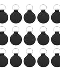Leather Keychain Blanks Set 15 Round PU Leather Double Sided Keychains For Laser Engraving And UV Printing DIY Crafts Black
