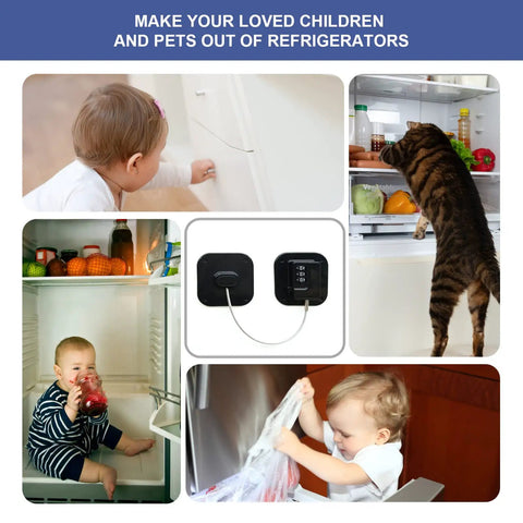 Adhesive Refrigerator Locks 2 Pack With Three Digit Combination No Drilling Easy Install Child Proofing For Toddlers And Kids Freezer Locks Safe Cabinet Locks For Fridges Freezers And Cabinets In Busy Homes