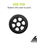 Anti Rocker 42mm Inline Skate Wheels, 4 Pack For Grinding, Nylon Construction, No Bearings Required
