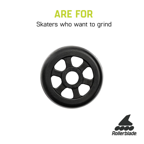 Anti Rocker 42mm Inline Skate Wheels, 4 Pack For Grinding, Nylon Construction, No Bearings Required