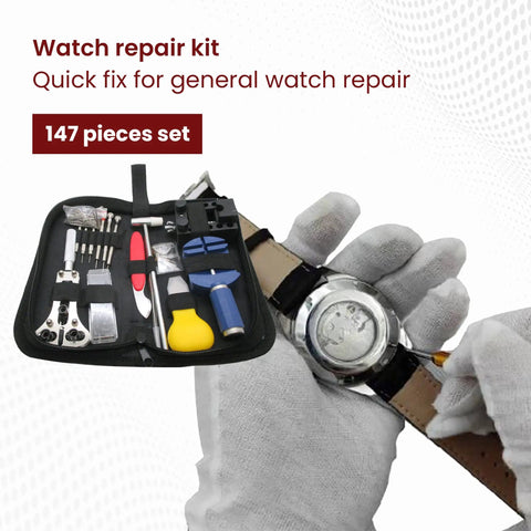 Pro Grade All In One Watch Repair Tool Kit With 147 Pieces Including Case Opener Spring Bar Tool Link Remover Back Remover