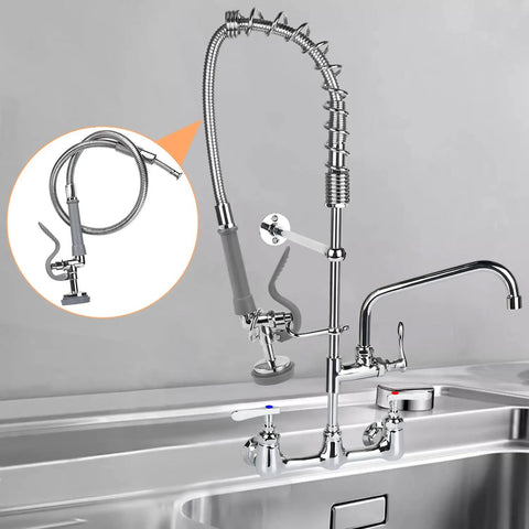 Pre Rinse Sprayer Valve Kit With 44 Inch Stainless Hose Pro Grade Sprayer Nozzle Head For Commercial Kitchen Sinks