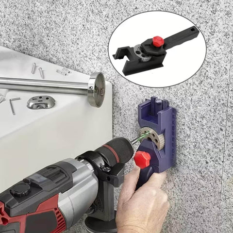 Adjustable Drill Guide Kit For Woodworking With Precision Hole Drilling Durable Plastic Construction in use for drilling
