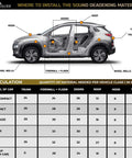 Image showing where to install Heavy Duty Car Sound Deadening And Thermal Insulation Sheet 157 Mil Thick closed cell PE foam in a vehicle.