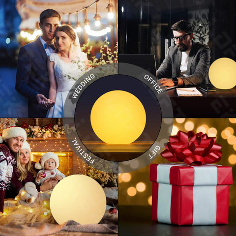 Huge 16 Inch RGB Night Light Ball With Remote Control Color Changing Waterproof Glow For Nursery Home Decor