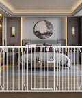 Extra Wide Baby Gate For Stairs And Doorways 37.4 Inches Tall, Pressure Mounted Walk Through Gate, Black Metal Pet Gate