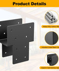 Beefy 4x4 Post Cap Tie Rod Brackets For Outdoor Pergolas Gazebos Decks And Porches Rock Solid U Shaped Connectors That Support Up