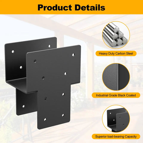 Beefy 4x4 Post Cap Tie Rod Brackets For Outdoor Pergolas Gazebos Decks And Porches Rock Solid U Shaped Connectors That Support Up