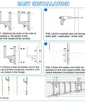 Easy installation guide for Built Like A Tank Adjustable Aluminum Cargo Trailer Ladder Rack with ladder mounting steps.