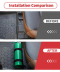 Installation comparison of Underseat Fire Extinguisher Mount for Ford Bronco Sport 2021 2025 Quick Access Front Row Seat Bracket