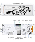 ESP32 S3 Powered 5.79 Inch E Ink Display E Paper HMI Module With SPI Interface Low Power Power Off Retention Dope Development Friendly For DIY IoT Projects And Handheld Gadgets Crisp Black White Display Battery Saver, front and back view