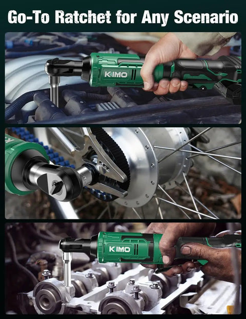 Electric Cordless Ratchet Wrench 3/8 Inch With Beast 89 Ft-Lbs Torque And 400 RPM, Variable Speed, Dual 2.0Ah Batteries, 7 Sockets, 3/8 To 1/4 Inch Adapter, 3 Inch Extension Bar, Fast Charger Kit in automotive use