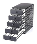 Boss Level Coffee Pod Drawer In Black Satin Finish Ideal For K Cups Up To 90 Pods, 5-Tier XXL Countertop Organizer showing open drawers