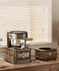 No Fuss Coffee Bean Roaster 700 Watt Home Machine Packs Auto Chaff Separator And Built In Smoke Extractor on wooden table.
