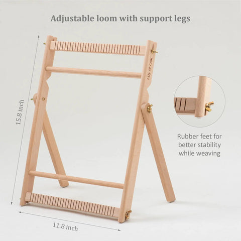 Beginner Friendly Weaving Loom Kit For Adults And Kids Totally Easy To Start All In One Table And Lap Loom Wooden Loom with legs